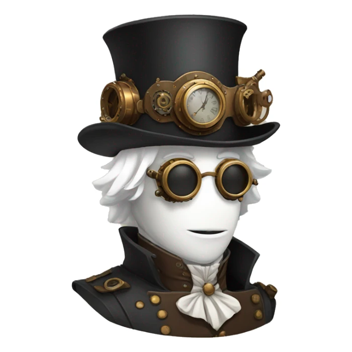Steampunk aristocrat with a mix of medieval  no face and white colored sticker
