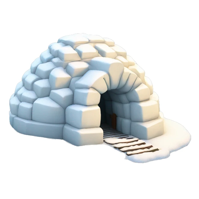 Realistic igloo made of snow sticker