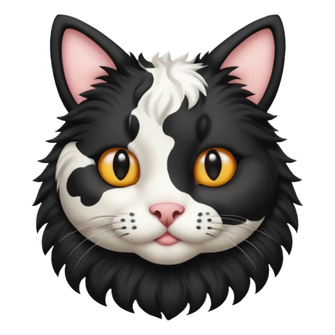 Cat black and white like a cow sticker
