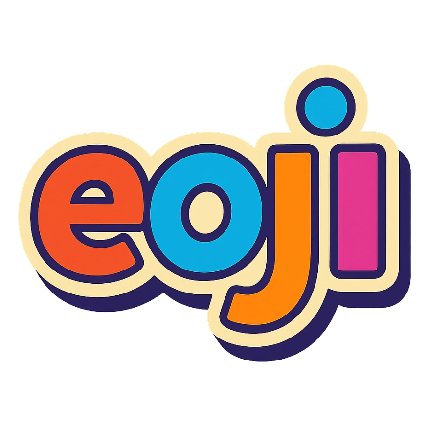 playful logo for 'eoji', rounded letters, vibrant colors, friendly and approachable, soft edges, tech startup vibe sticker