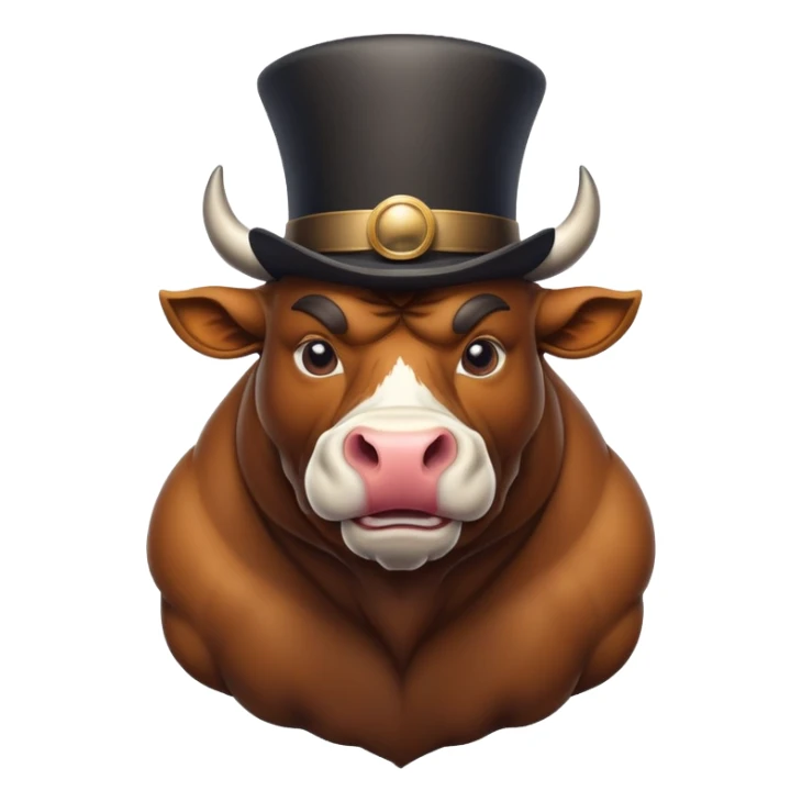a bull with a tophat sticker