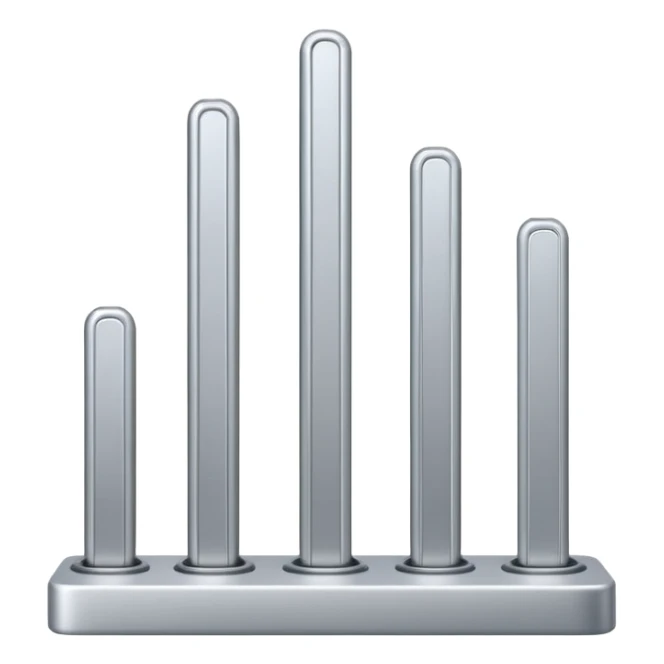 📶 A series of vertical bars in ascending height, representing cell signal strength.” sticker