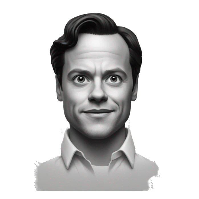 Sociopath Andrew Scott as Tom Ripley black and white sticker
