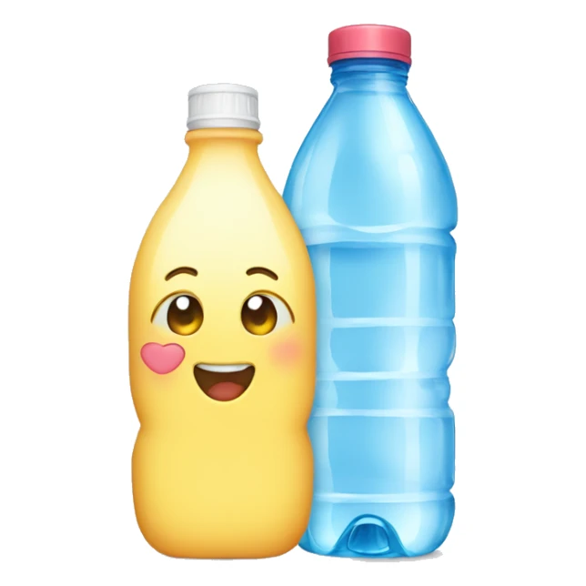 a bottle of water and a bottle of juice sticker