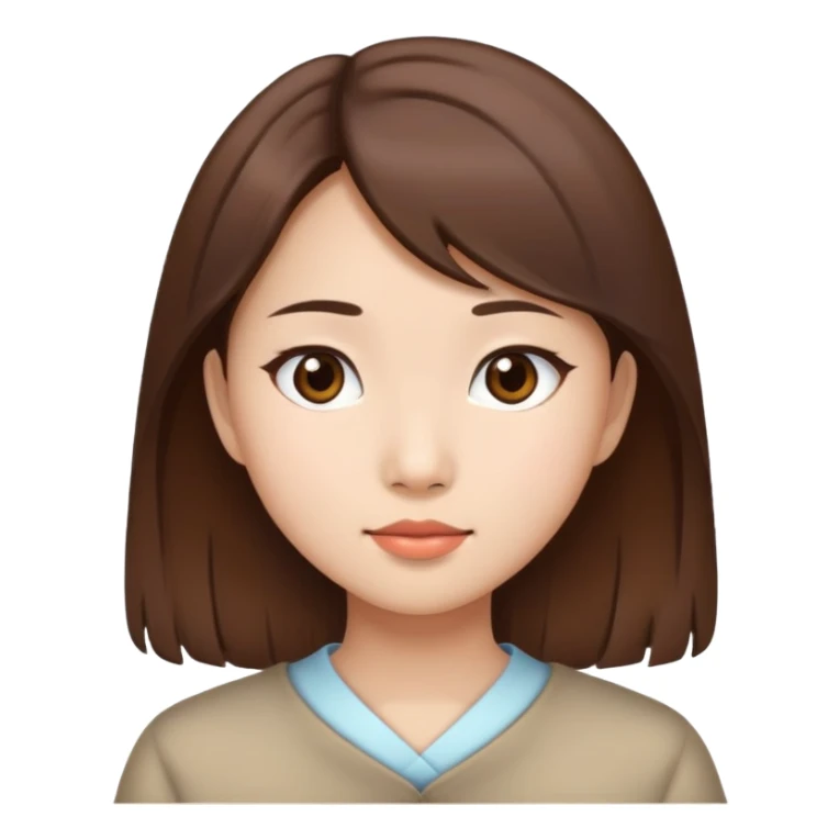 Asian girl with brown hair sticker