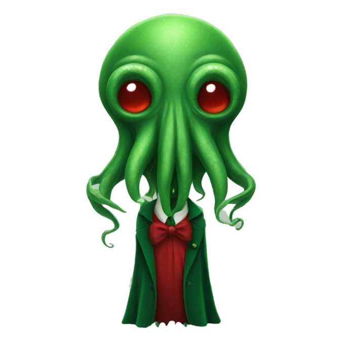 green Cthulhu with dress red sticker