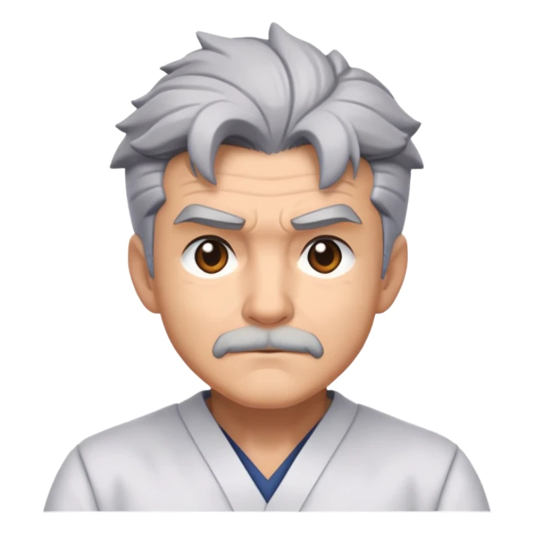 Professor Oak from Pokemon with grey hair sticker