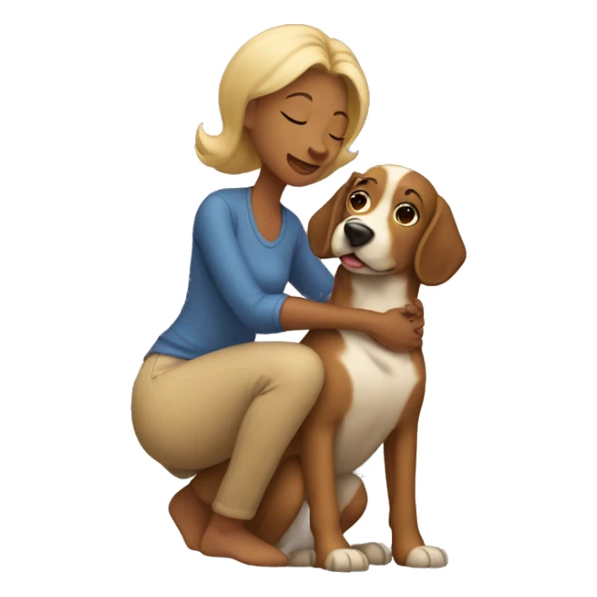Mom with a dog kissing sticker