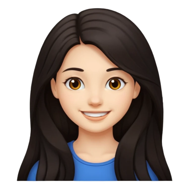 Girl with beautiful long dark hair sticker