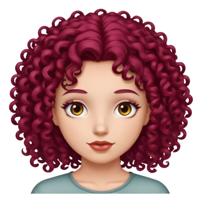 Burgundy curly hair  sticker