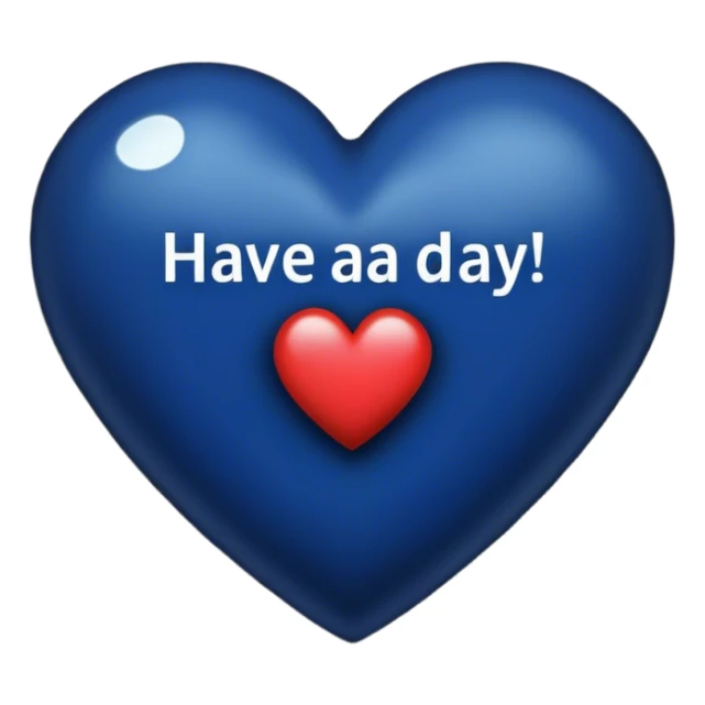 Dark blue heart with the words Have a Good Day in the middle sticker