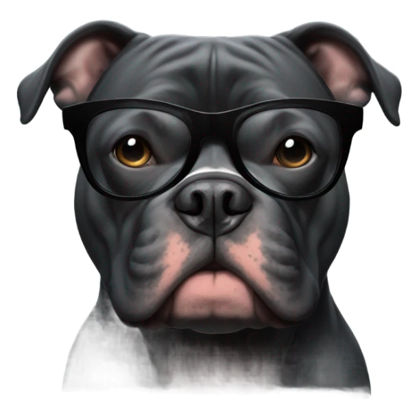 99% Black American Bully with tinted glasses sticker