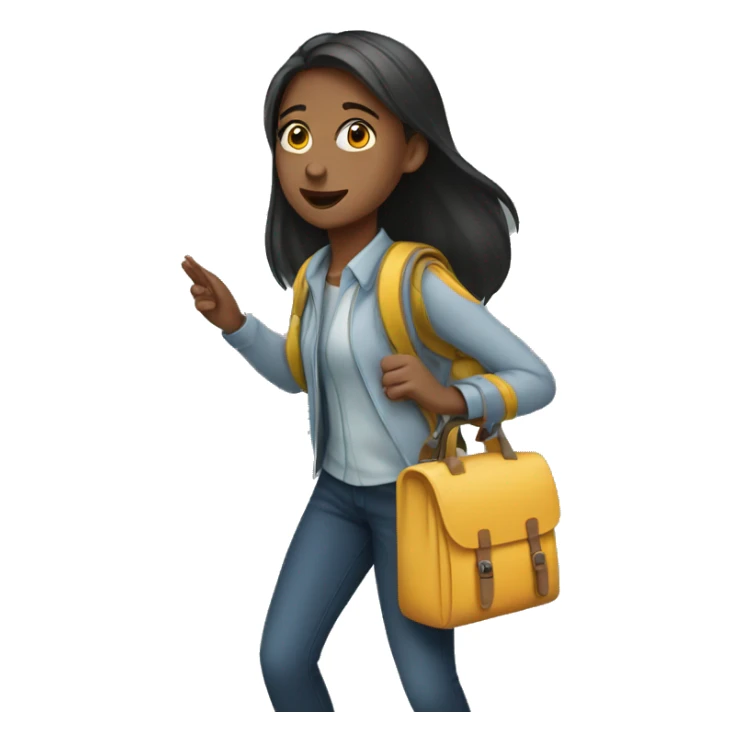 A girl getting out of school  sticker