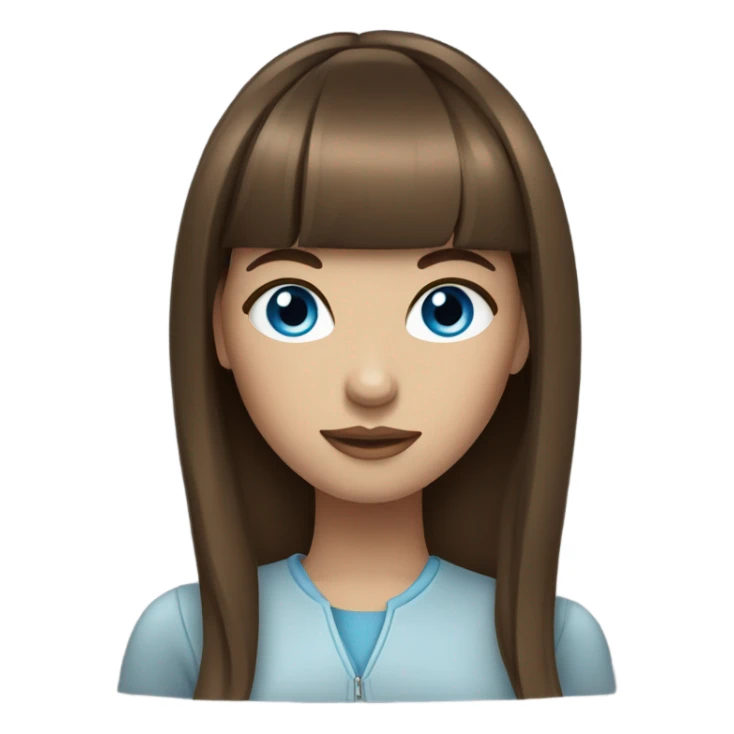 stylish girl with blue eyes and brown hair with bangs sticker