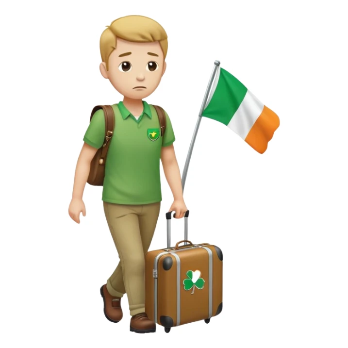 Hi! I need emojis for the people who are completely disappointed with Ireland and goes back home sticker