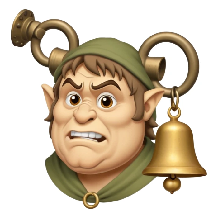 Quasimodo the hunchback of Notre Dame with bell sticker