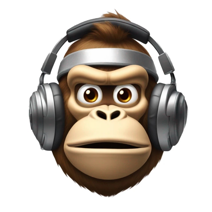 Tête de Donky kong avec un casque Apple sur la tête  sticker