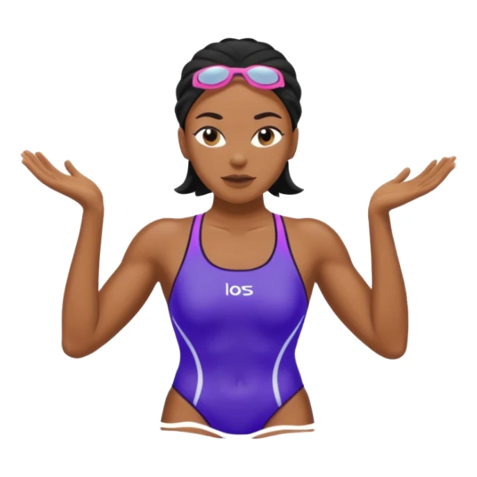 swimmer black woman sticker