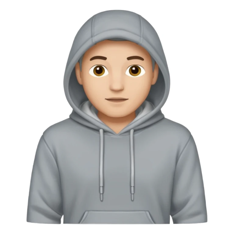 Grey men’s hoodie not on a person sticker