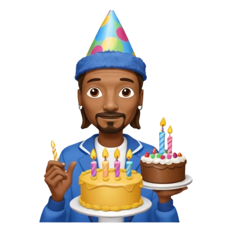 snopp dogg holding birthday cake sticker