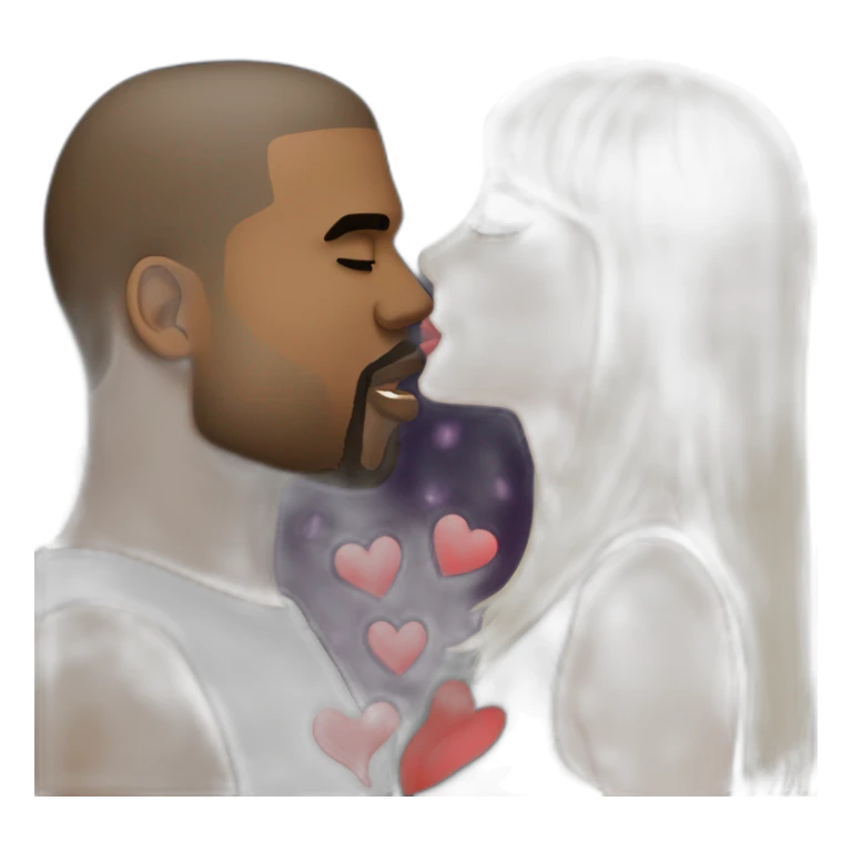 taylor swift and kanye west romantically kissing sticker