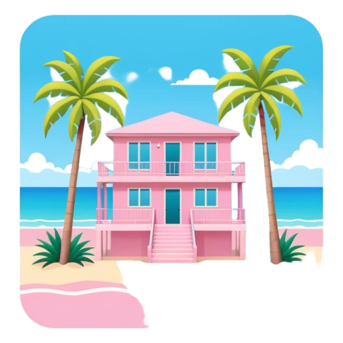 Matisse  pink SPAM art Miami beach landscape sticker
