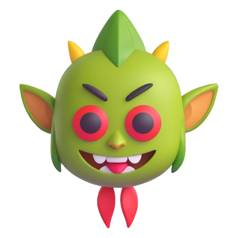 Dart Goblin from Clash Royale, 3D emoji style sticker