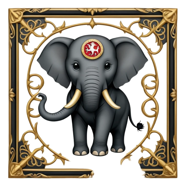 Republican Party Elephant but in a Game Of Thrones Intro Sigil Form - in a square picture frame sticker