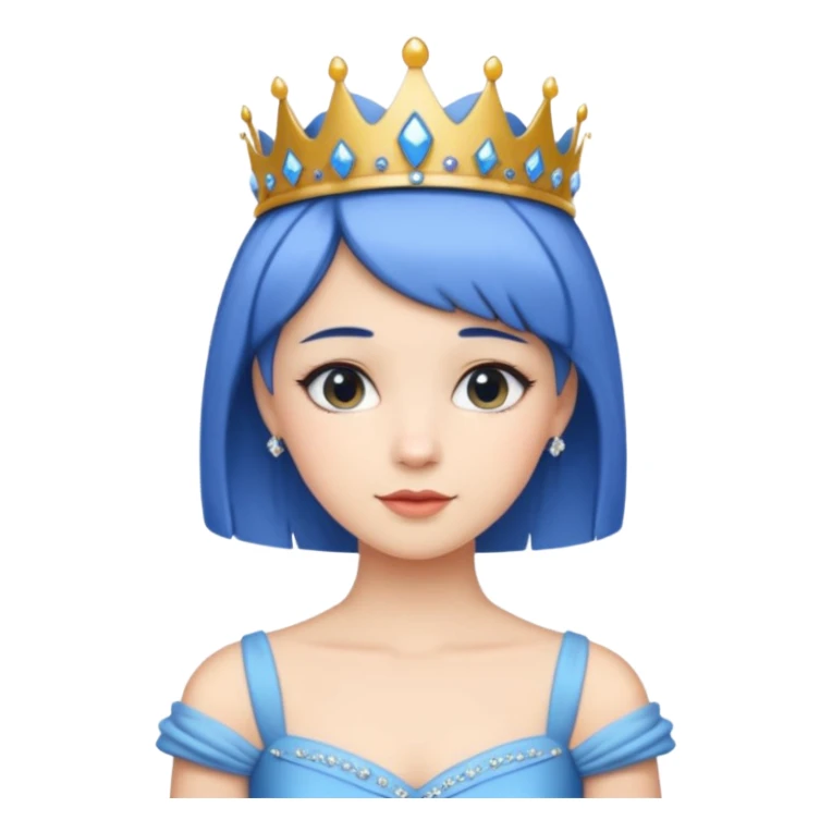 Princess with short blue hair sticker