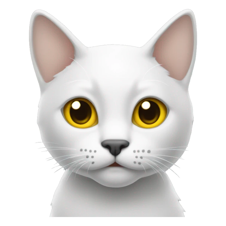 Un gato blanco con manchas amarillas y gris  sticker