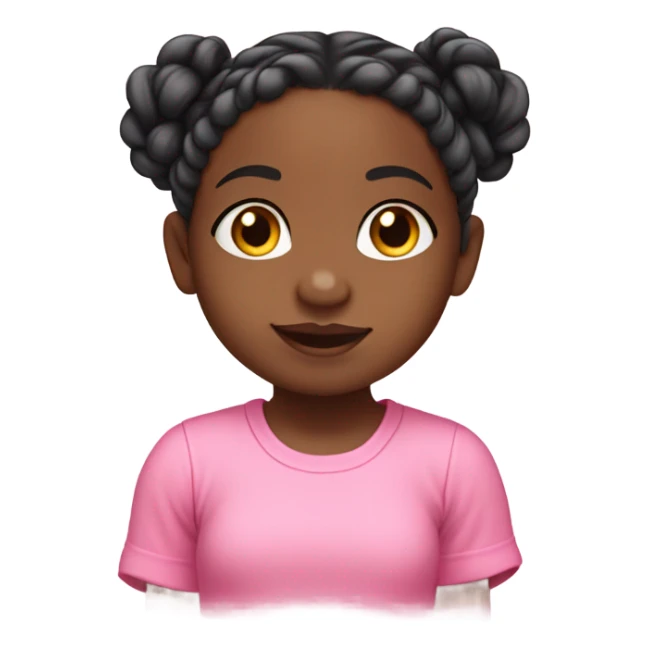 black girl toddler with pink top and braids sticker
