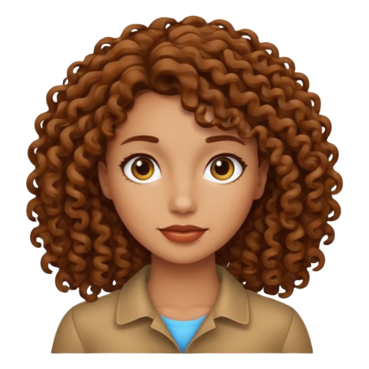 Mujer piel canela y pelo rizado sticker