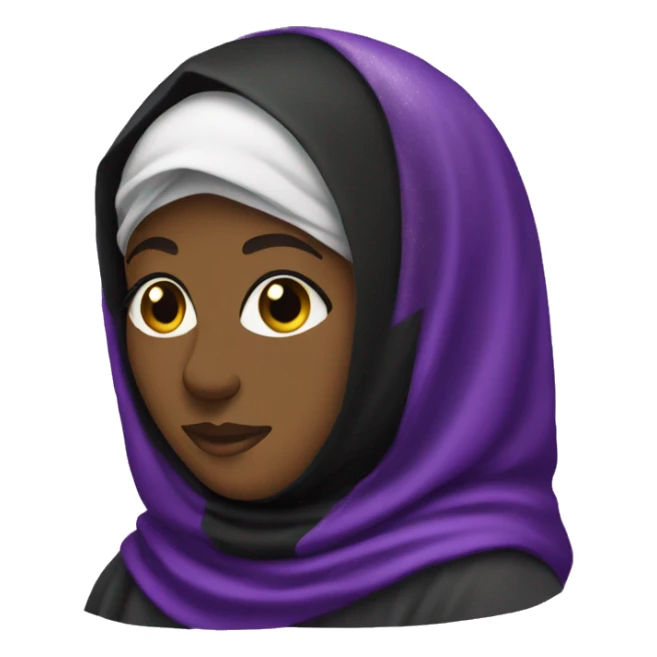 Black Muslim wearing glittery purple niqab sticker