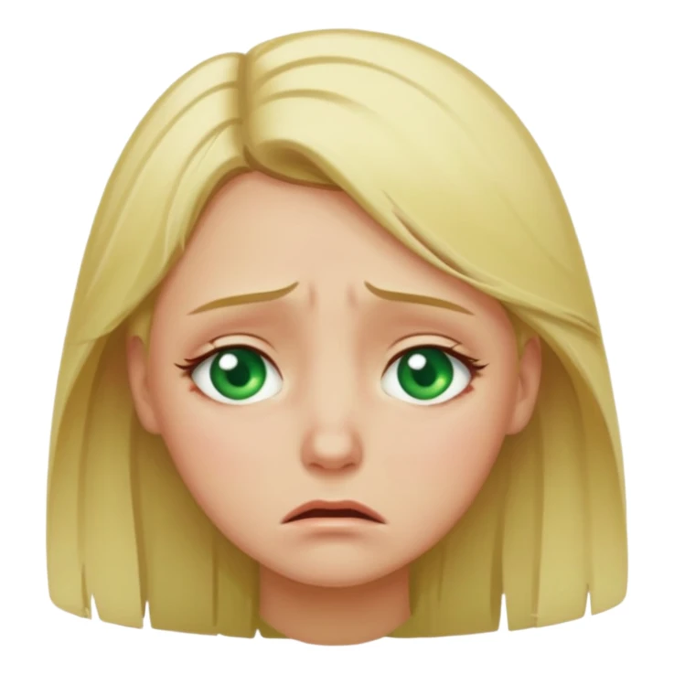 Very sad. Crying. Green eyes. Blonde hair  sticker