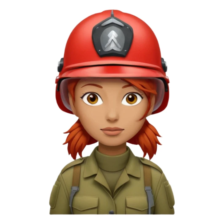 Female Soldier red hair sticker