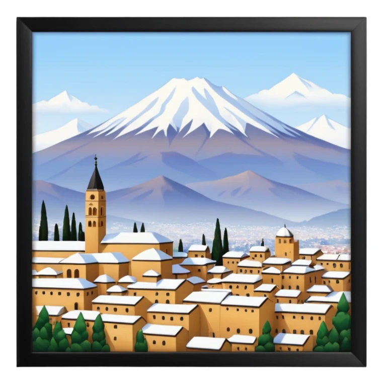 Granada con la montaña necada sticker