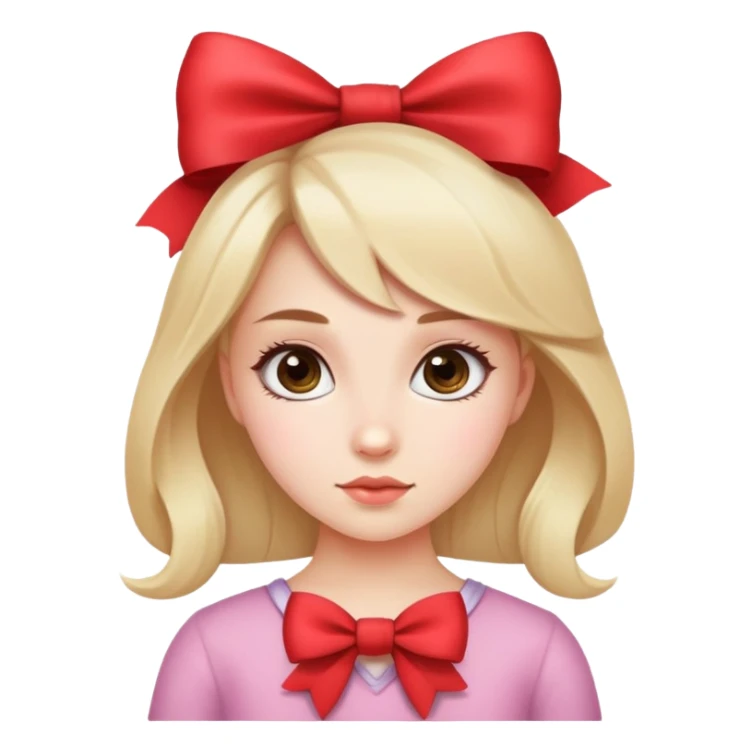 Cute girl with a bow sticker