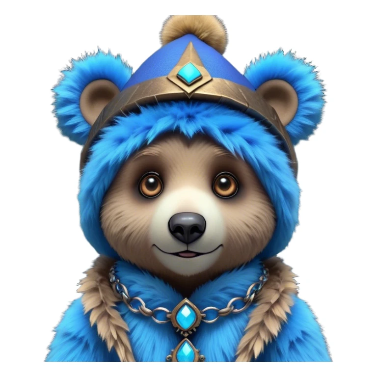 3D, adorable little Pixar style blue neon punk bear wearing a jester hat, ultra detailed, each lash, eye, and strand of fur is shown in stunning detail as though captured in a timeless photograph, rich textures, visually rich, so lifelike it feels like it could leap off the page at any moment sticker