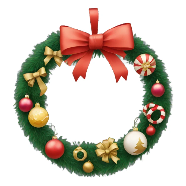 Circular christmas garland with baubles and bows sticker