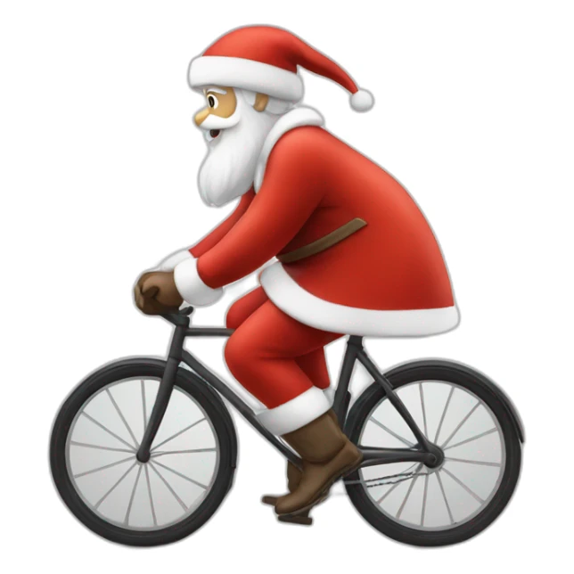 pere noel en velo sticker