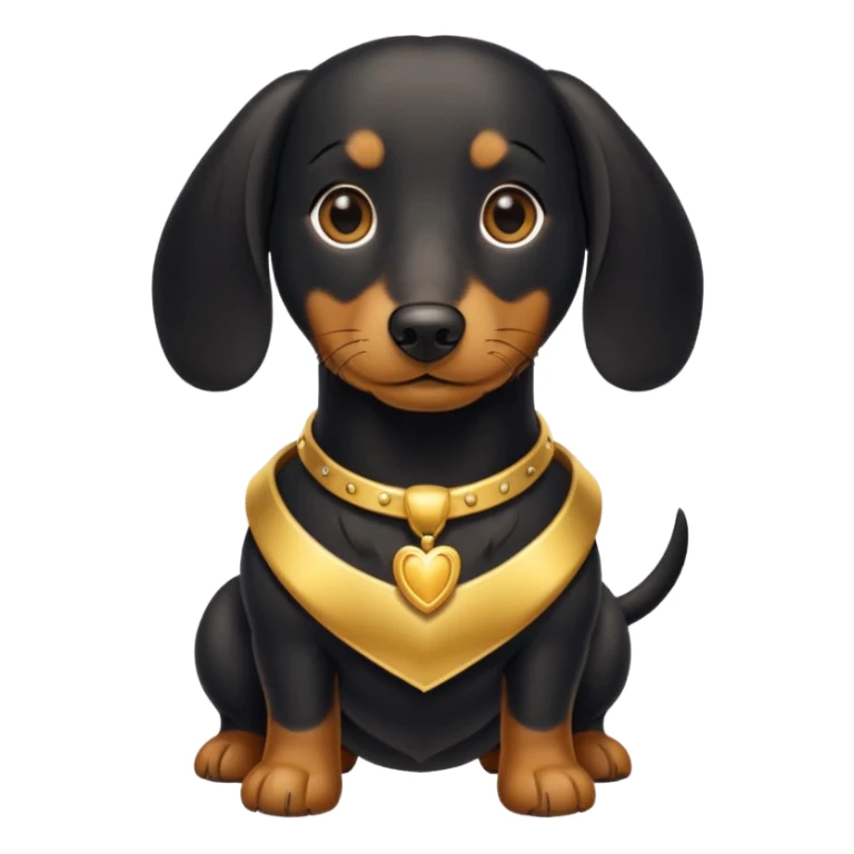 Long hair black with gold chest wiener dog  sticker