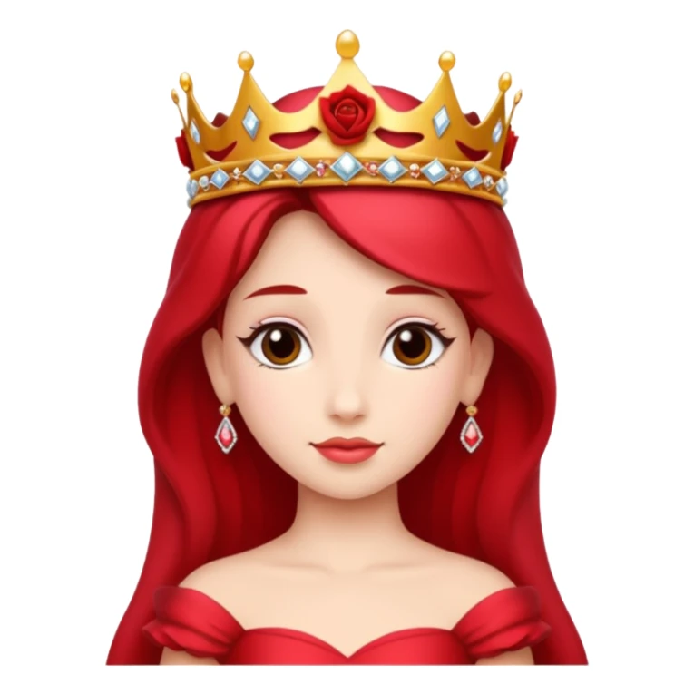 Red rose princess tiara sticker