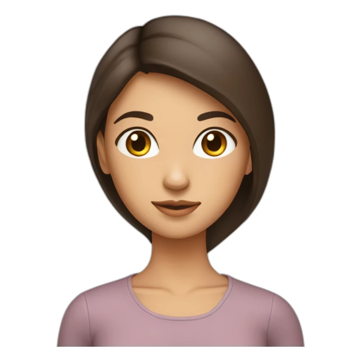 Fille brune avec des cheveux longs lisse sticker