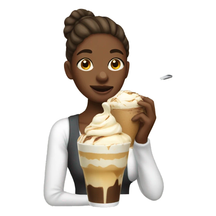 girl eating affogato sticker
