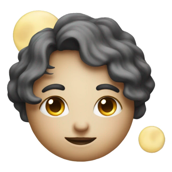 Moon astrology symbol with cute face sticker