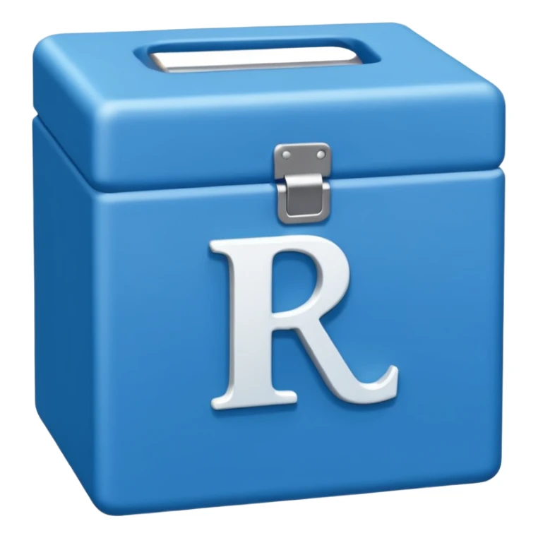 The letters LR in a blue box 2D sticker