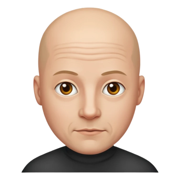 realistic portrait of bald man sticker
