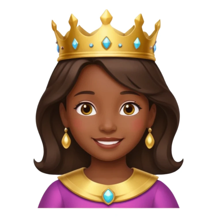 royal girl child with dark skin sticker