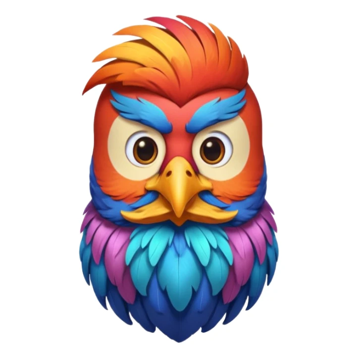 bearded bird with shirt sticker