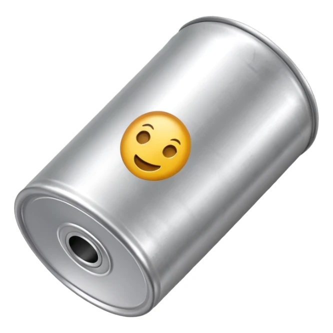 beer can laying on its side with the top facing towards the viewer, emoji style sticker
